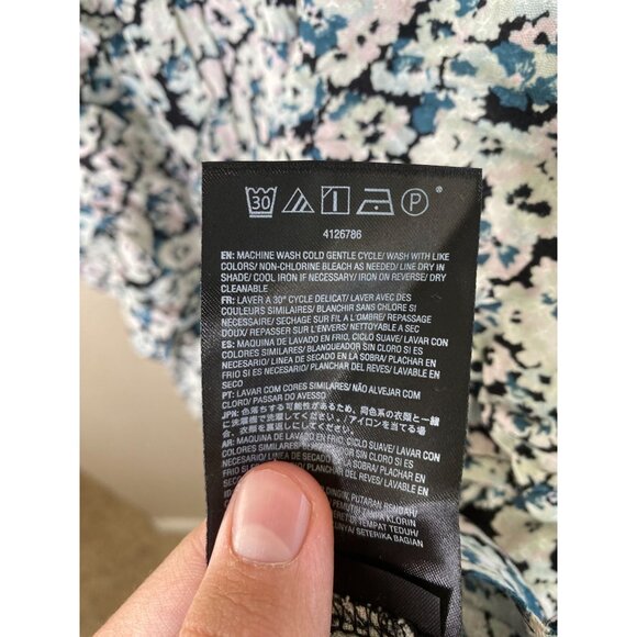 Volcom Womens Floral Tiered Sun Dress XS Lightweight Ruffle Strappy Blue/White - Picture 5 of 8